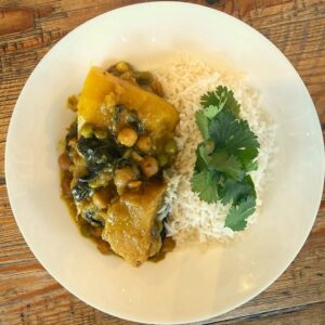 Green Curry Potatoes, vegan at The Plantisserie, Miami